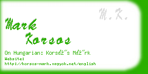 mark korsos business card